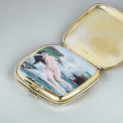 Sterling Silver Antique Erotic Cigarette Case
